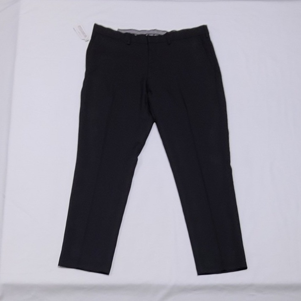 Haggar H26 Mens Premium Stretch Slim Fit Dress Pants Black 36x30